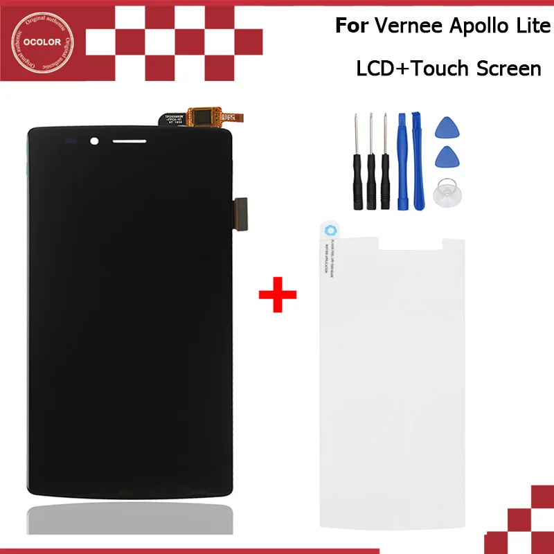 

ocolor Version 7.0 For Vernee Apollo Lite LCD and Touch Screen Assembly Repair Part For Vernee Apollo X LCD 5.5" Tools +Film