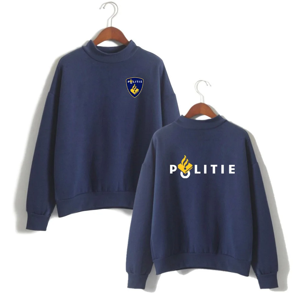 Politie Nederland Hip Pop Hoodies Pullover Turtleneck Women Men Sweatshirts Streetwear Harajuku Oversized Swat Unit Force Tops