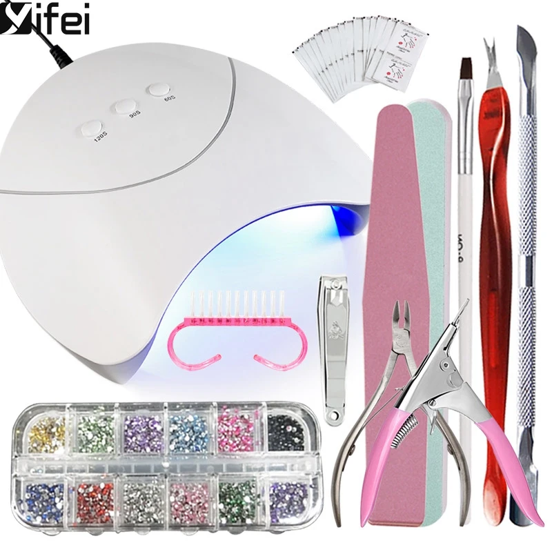 

YIFEI Pro Gel Nail Kits With 6W/36W Lamp Manicure Set For Gel Nail Polish Beigner Practice Nail Art Tools DIY Nail Design Kit