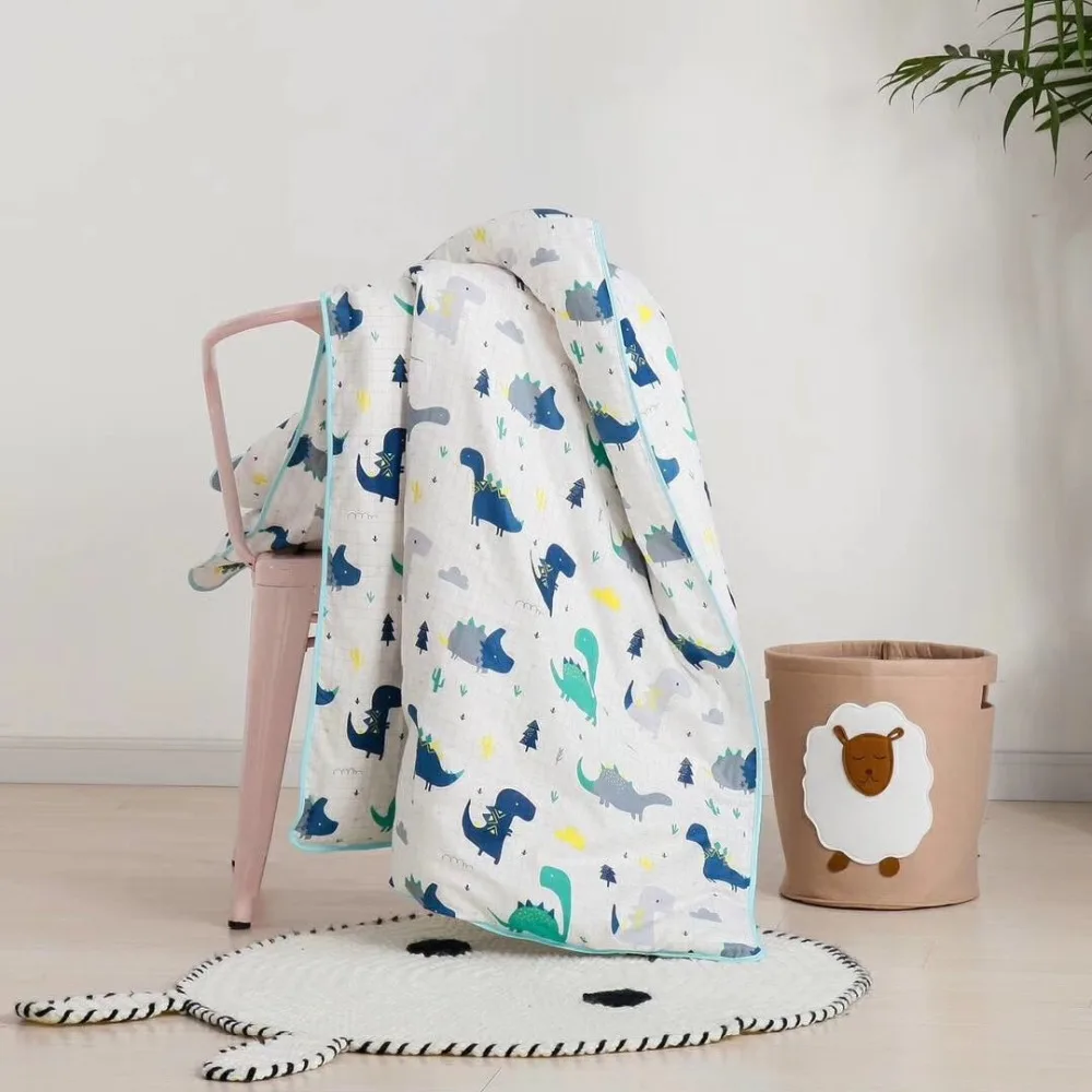 1 piece 120x150cm baby bedding duvet cover muslin cotton super soft baby kids quilt cover (11)