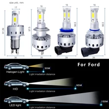 2Pcs Lot 90W 12v 6000LM Car LED Headlight Auto COB Head bulb Hi Lo Beam Headlamp
