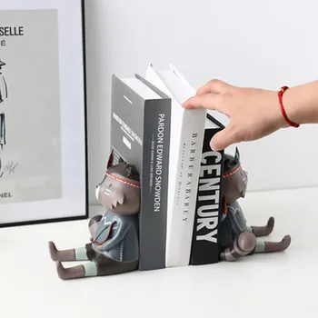 

Northern Europe Modern Bear Book File Creative Book Bookends Home Living Room Study Room Desk Ornament Decor M1491