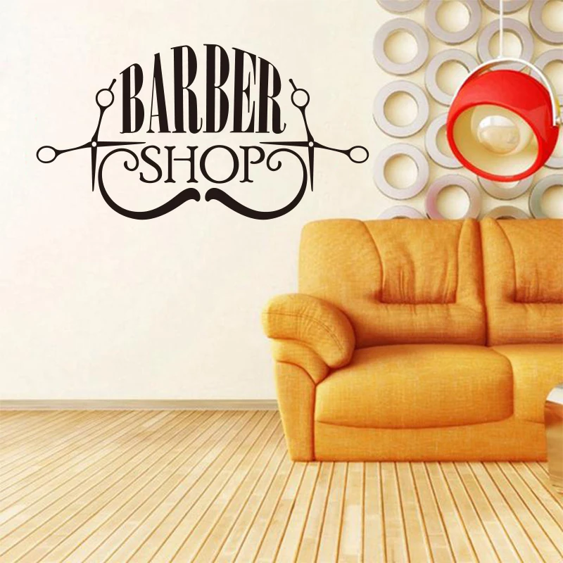 Suitable for barber shop wall stickers mural vinyl wall stickers art