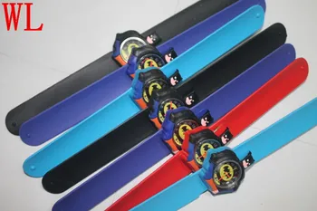

DHL Free Shipping 100pcs/lot Wholesales Hot Sales 3D Cartoon Batman Slap Watch Cute Boys Quartz Silicone Clap Wristwatch