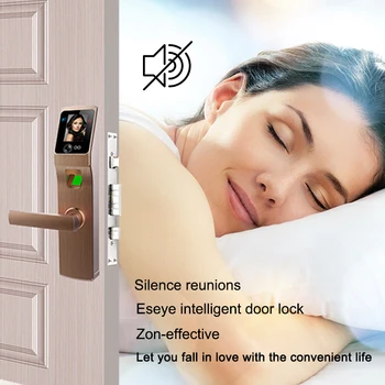 Eseye Electronic Lock Door Face Fingerprint Password Digital Door Lock Electronic Locks Smart Door Lock Touch Screen Keyless digital electronic smart lever locks handle password passage entry satin chrome password lock