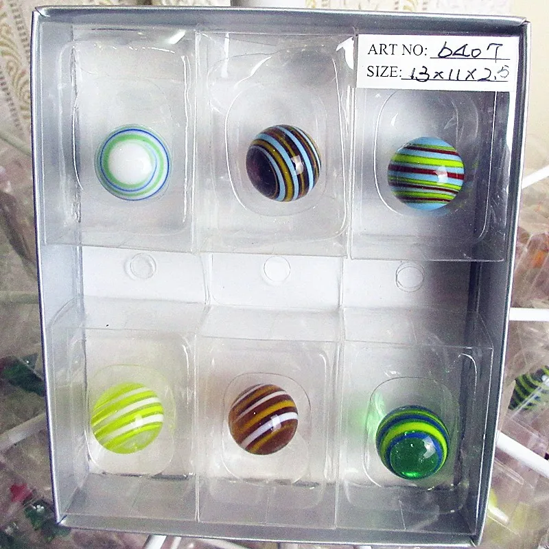 

12pcs wholesale striped hand blown glass ball model small sculpture aquarium decoration charm children's game toys