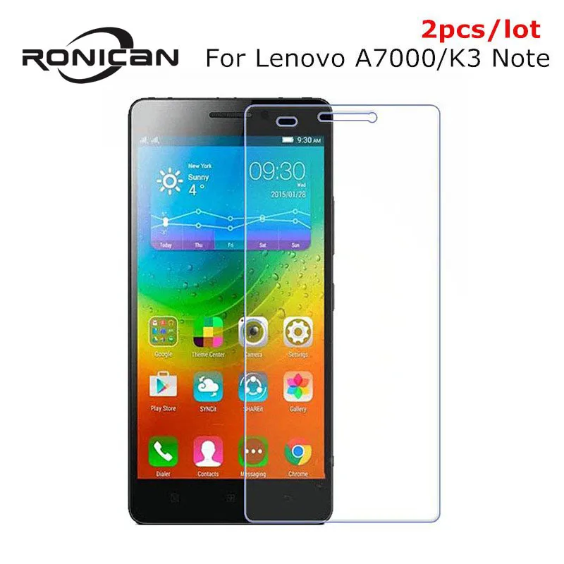 2 шт. закаленное стекло для защиты экрана Lenovo A7000 9H Защитная пленка K3Note A 7000 Dual Sim Plus