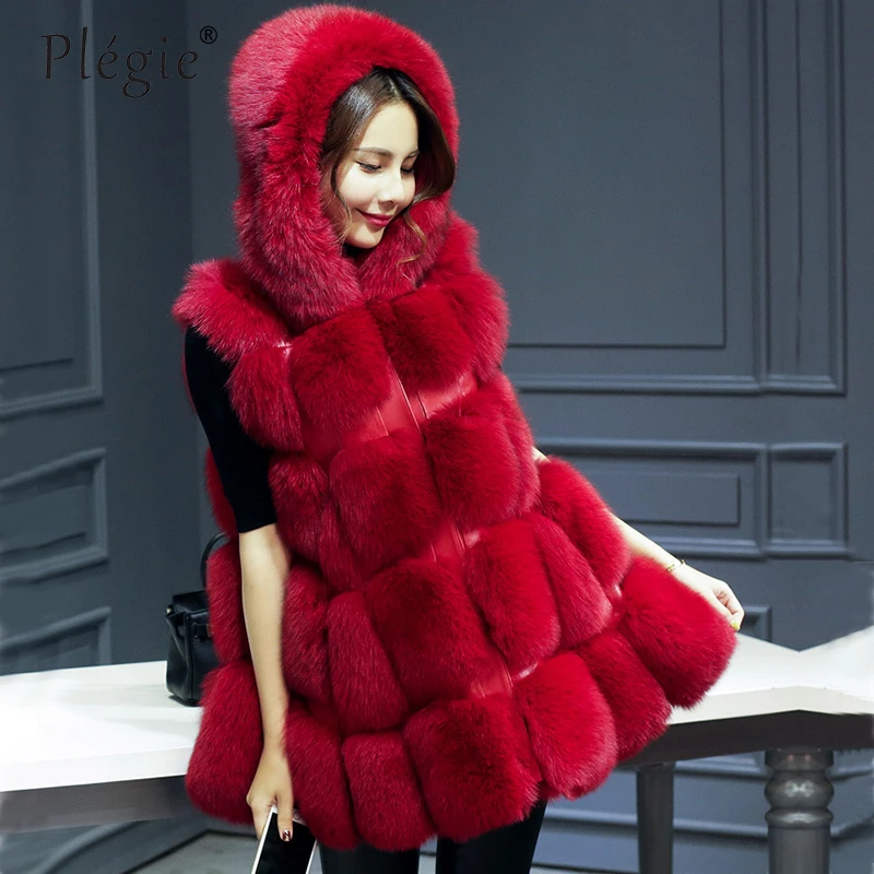 À Gray Manteau 2018 Vest pink Vest Vest Gilet Light Avec Capuche De Veste Outwear Hiver Haute Qualité Plegie red Vest Fourrure Poches Femmes Fur Carré Fausse dark qU0EES