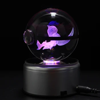 

Dropping Abra Design Figurines Crystal Poke Ball 3D Pokemon Miniatures Christmas Gifts