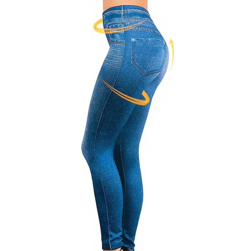 

Fleece real pocket seamless imitation denim leggings Women Lined Jegging Jeans Genie Slim Fashion Jeggings Women Fitness Pants