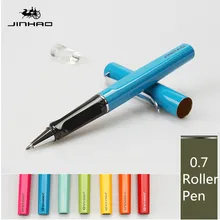 Jinhao – stylo à bille de luxe en métal, 6 couleurs, 599mm, pointe plate, recharge noire, LOGO personnalisable, business, 0.7