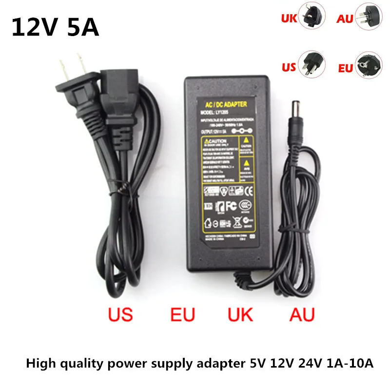 LED DC 5 В 12 24 AC 100-240V1A 2A 3A 4A 5A 6A 10A EU/US/ великобритания/AU адаптер питания ЖК-дисплей