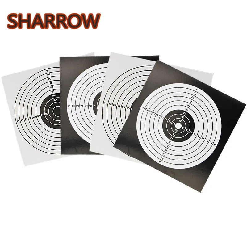 

100Pcs 14*14cm Paper Target Targets Air Rifle Pellet Trap Full Ring Target Paper Outdoor Shooting Practice Archery Accessories