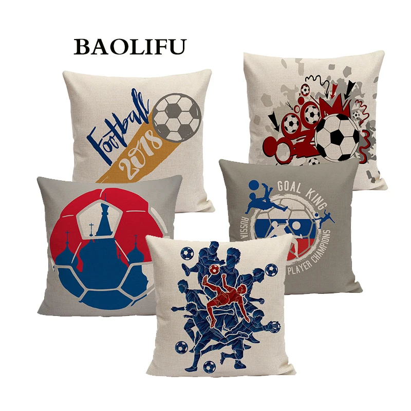 Football World Cup Print Throw Cushion Cover Decorative Pillows For