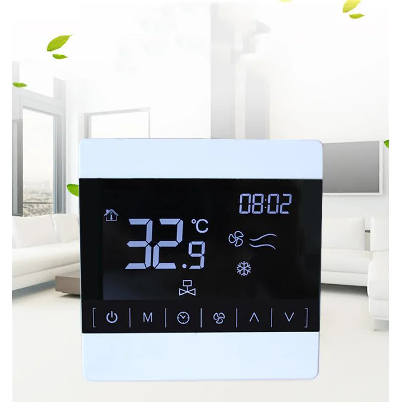 Сенсорный ЖК-экран центральный Кондиционер Термостат ЖК-контроллер линии интеллектуальный регулятор температуры - Цвет: white