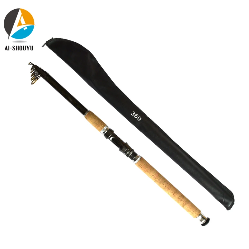 

AI-SHOUYU Carbon Fiber Telescopic Fishing Rod 2.1-4.5m Short Sea Rods Telescopic Fishing Rod Spinning Fishing Pole