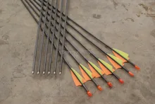 Free shipping 12 pcs/lot carbon arrow ID 4.2mm 30″ spine 700 fixed bullet point race practice shoot archery bow outdoor
