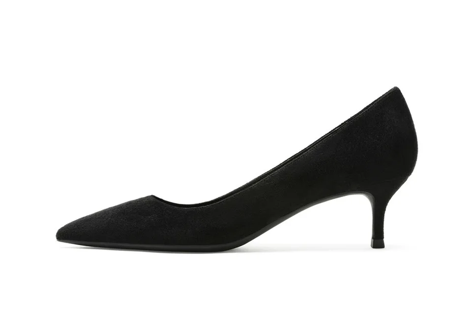 KATELVADI/обувь женские коричневые туфли-лодочки женские офисные туфли из флока на среднем каблуке 5 см с острым носком K-321