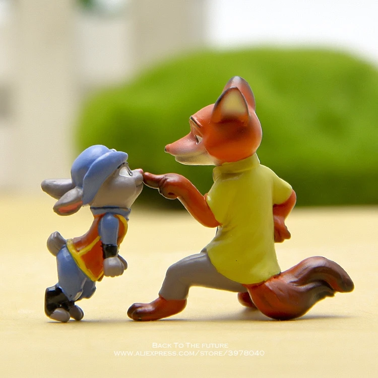 Фигурка героя Disney зверополис Ник лиса Джуди Кролик 3 4 см декоративная статуэтка