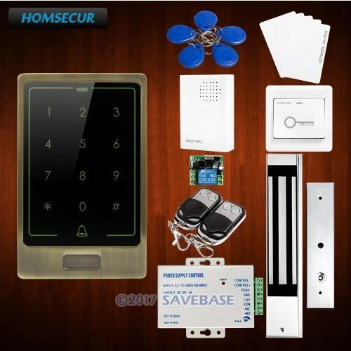 

HOMSECUR Waterproof Door Lock 125Khz RFID Access Control System+Tamper Alarm+Doorbell