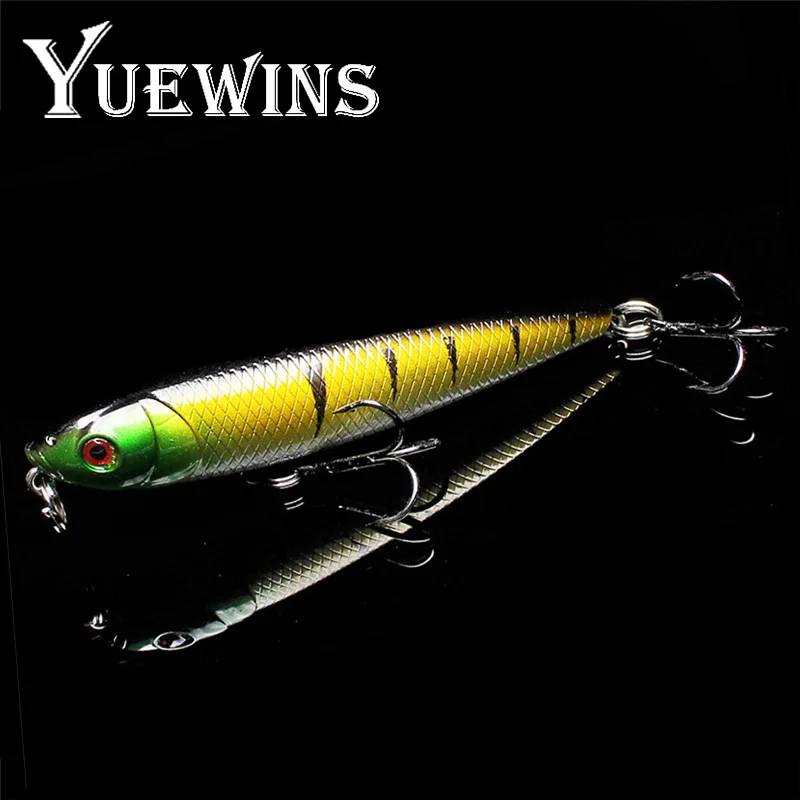 8CM//9G Hard Plastic Topwater Pencil Fishing Lures Crankbaits Hooks Tackle Bass