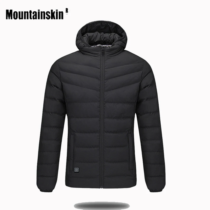Mountainskin Мужская и женская зимняя Толстая хлопковая куртка с USB подогревом для