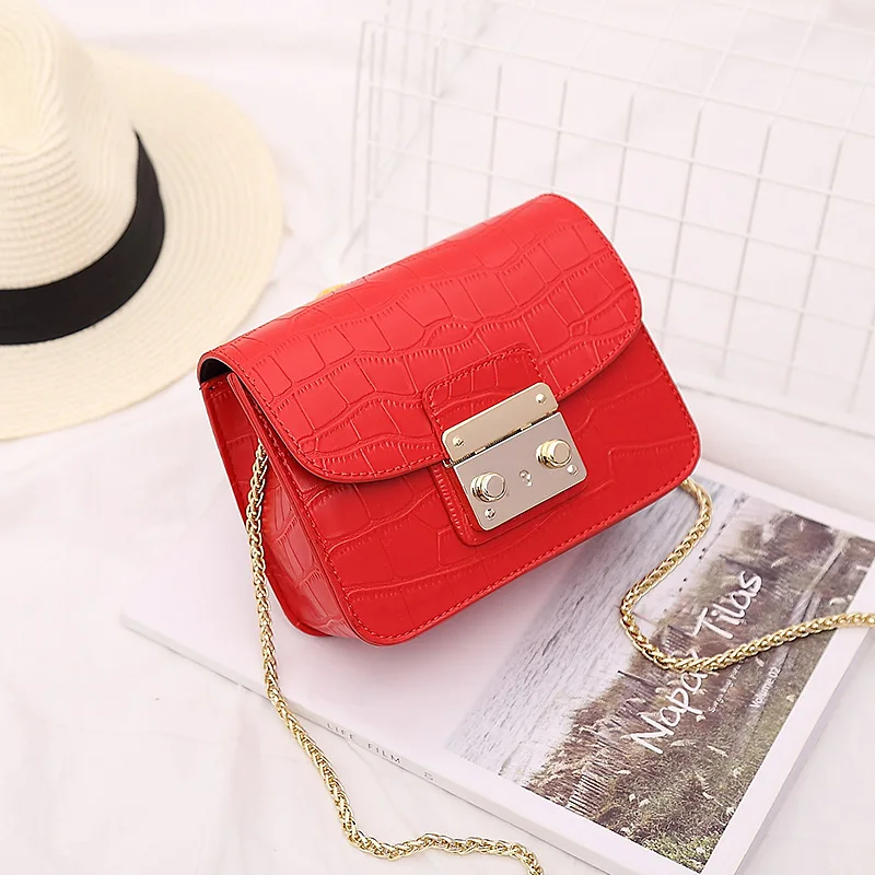 Goede Vrouwen Handtas Leer Vrouwen Schouder Tas Flap Kleine Klinknagels Ketting Krokodil Patroon Luxe Handtassen Vrouwen Tassen Designer