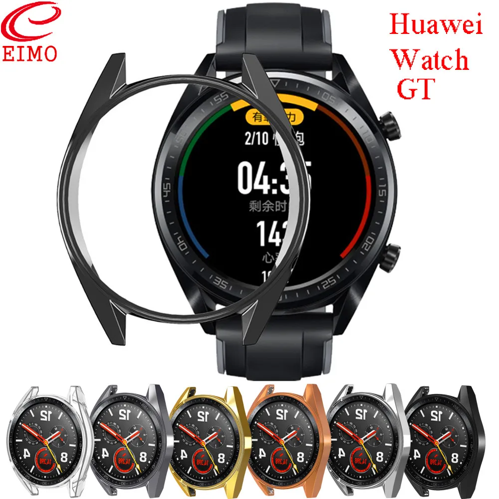 

Huawei Watch GT case For huawei watch gt strap cover soft TPU plated All-Around protective case shell Smartwatch Accessories M25