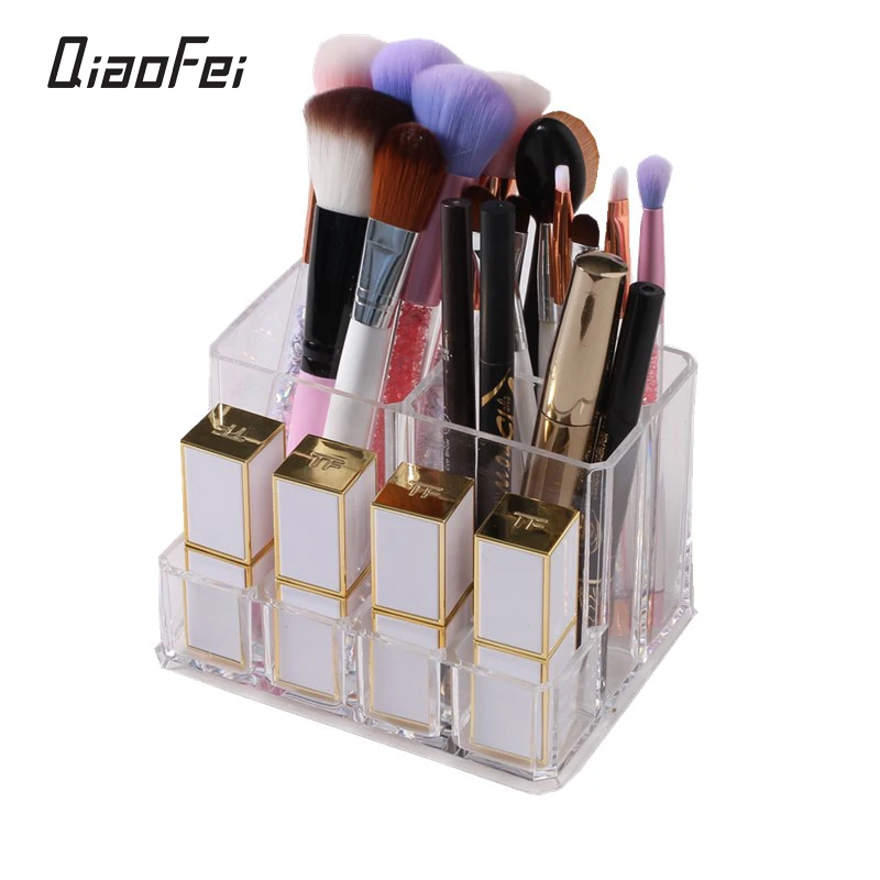 

QiaoFei Transparent acrylic multi-functional lipstick box cosmetic brush box integrated box the desktop organizing storage box