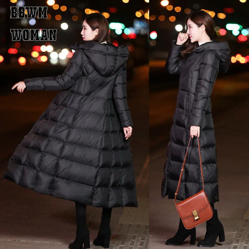 Black Winter Jacket Women Long Thick Warm Parka Coat Women Fashion Slim Hoodies Cotton Padded ZO854