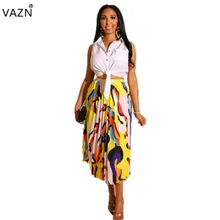 VAZN Новое поступление Знаменитые Сексуальные Женские однотонные облегающие длинные юбки шифоновые плиссированные Ретро свободные Джокер макси юбки MDO9035