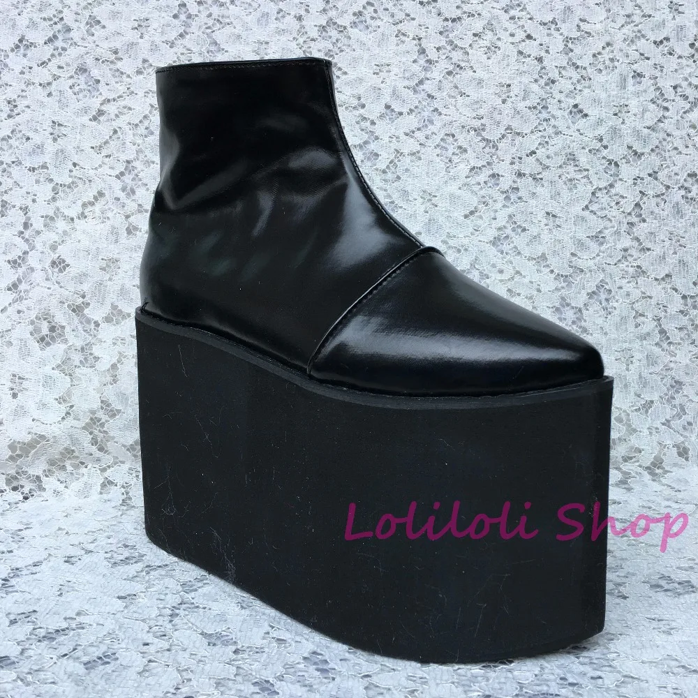 Glissière UnTai Personnalisé Chaussures Fond Plate multi Latérale Spécial Noir Grandes Punk Épais forme Noir 1382jn Na PXZuOki