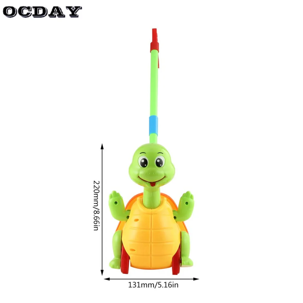OCDAY дети ручной Push Pull Walks мультфильм животных тележки игрушки один стержень ручной толкаемые игрушки подарок для маленьких детей обучающая прогулочная игрушка