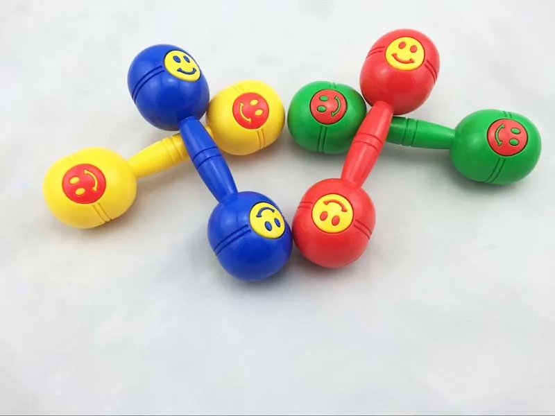 

Random Type and Color selling Children exercise dancing dumbell sound smiley sunflower game toy
