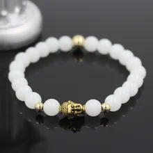 Украшения лаконичный браслет из белого бисера сплав буддизм бусины в виде голов энергии браслеты с орнаментами