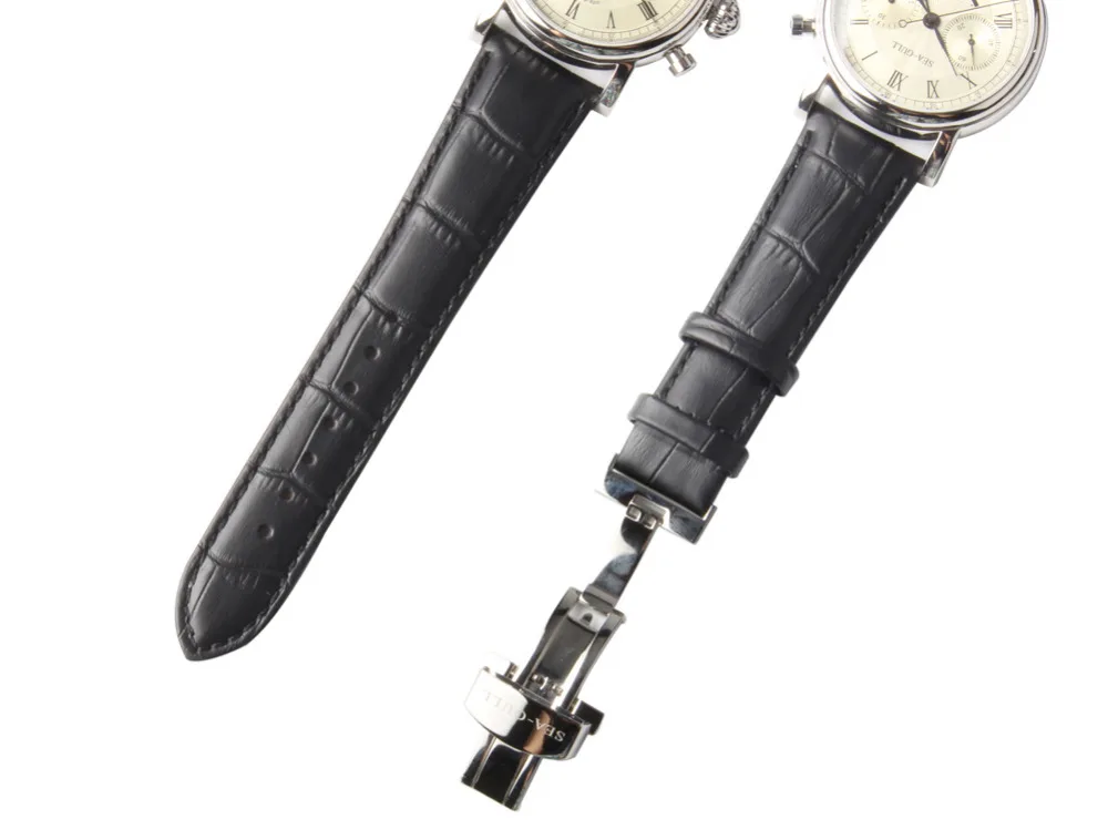 Чайка Редкие Многофункциональный Мощность резерва хронограф Лук Корона выставка задняя рука ветер механические Для мужчин часы Чайка M200S
