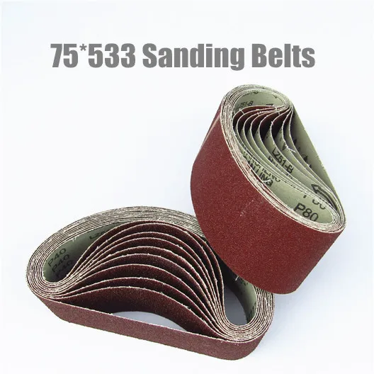  10Pcs 75*533 Sanding Belts 75*533mm Sanding Band 3