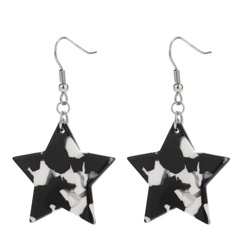 

2019 stainless steel earring hook Acrylic star Earring Female Jewelry Brincos
