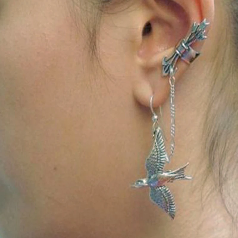 Perhiasan New Fashion Tembaga Naga Hewan Bunga Kristal Panjang Earring Perempuan Antik Etnis Anting Klip Telinga Wanita Ear Clip Earrings Clip Earringsfashion Clip Earrings Aliexpress