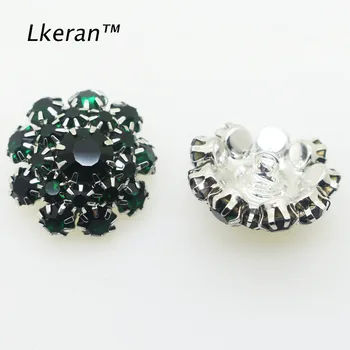 

New year 10pcs dark green buckle crystal buttons Wedding decoration christmas buttons for clothing handmade Sewing accessories