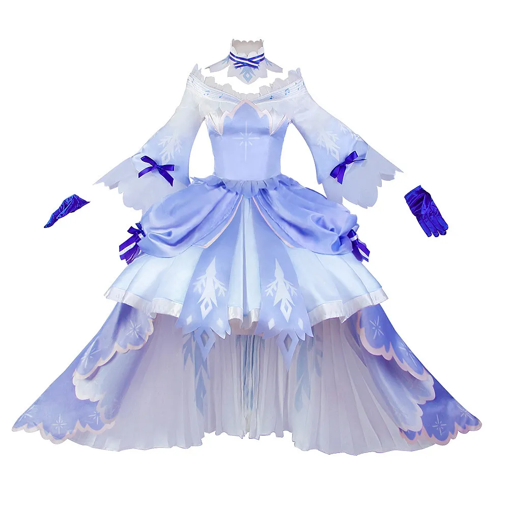 Снежный Мику Вокалоид ноль Униформа принцессы Косплей Костюм - Цвет: Snow Miku