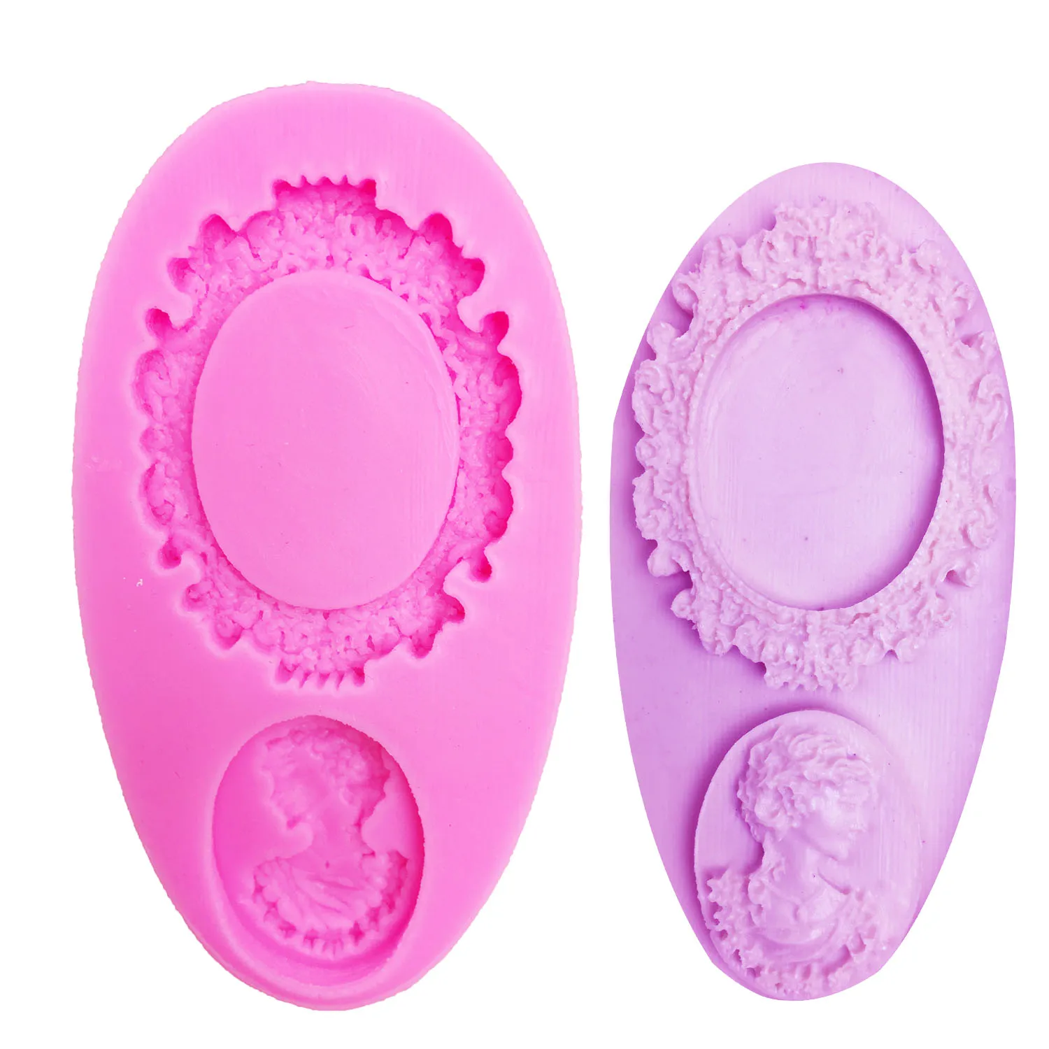 

M0486 Beauty head Frame gem Silicone Mold chocolate Fondant moulds baking DIY party cake Decorating Tools