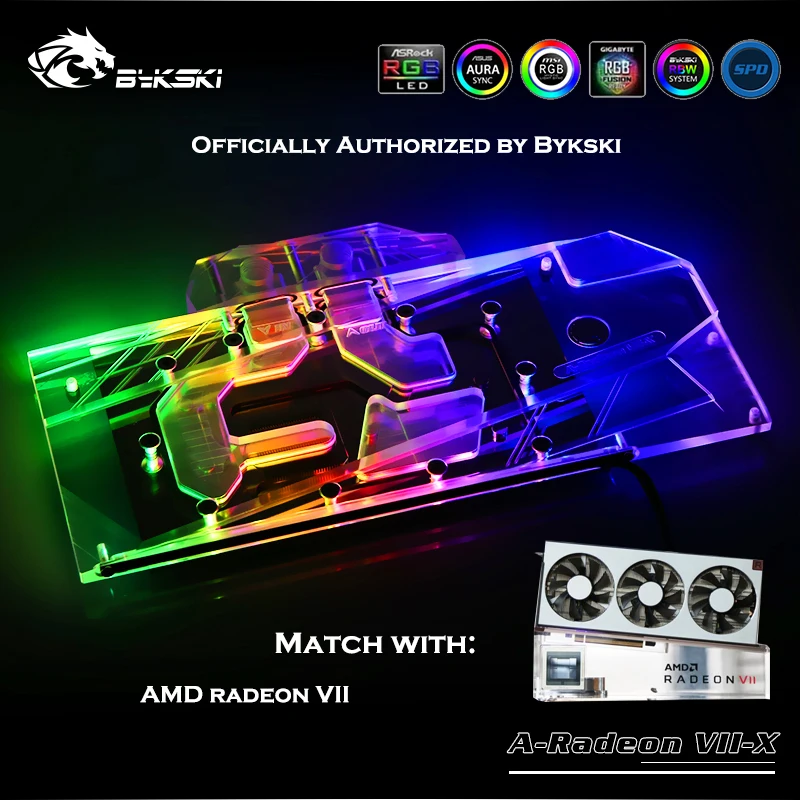 Водный блок Bykski A RADEON для графической карты VGA AMD VII Новое
