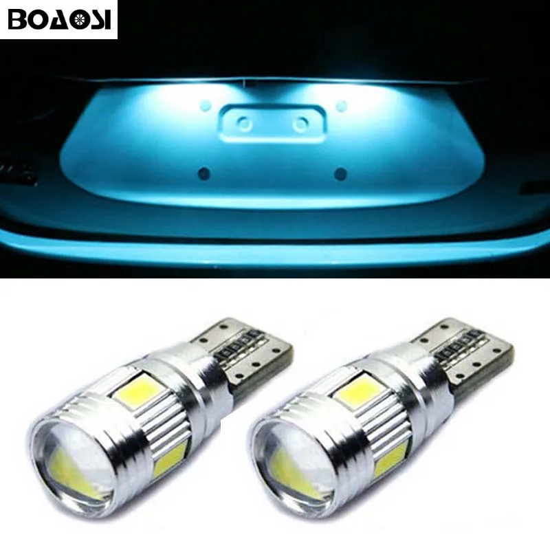 

BOAOSI 2x T10 W5W Car LED Light Bulbs License Plate Lamp For KIA RIO K2 K5