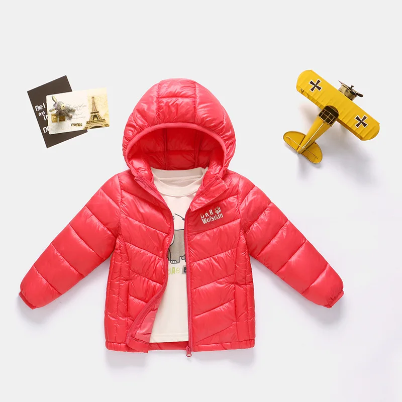 Хлопковая одежда для мальчиков и девочек фугу куртки Теплая осень детская зимняя верхняя одежда детская одежда - Цвет: Watermelon red