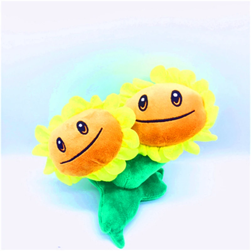 16cm Plants Vs Zombies Soft Plush Pp Cotton Twin Sunflower Toys for