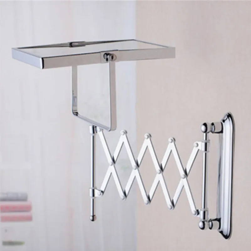 Homedec الكروم الحمام مربع مزدوج الوجهين ماكياج التجميل الحلاقة زجاج المرآة البالونية