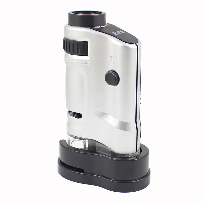 

Mini Portable Microscope Zoom 20X-40X Magnification Power Pocket Zoom Microscope Optics Lens With LED Light Mini Microscope