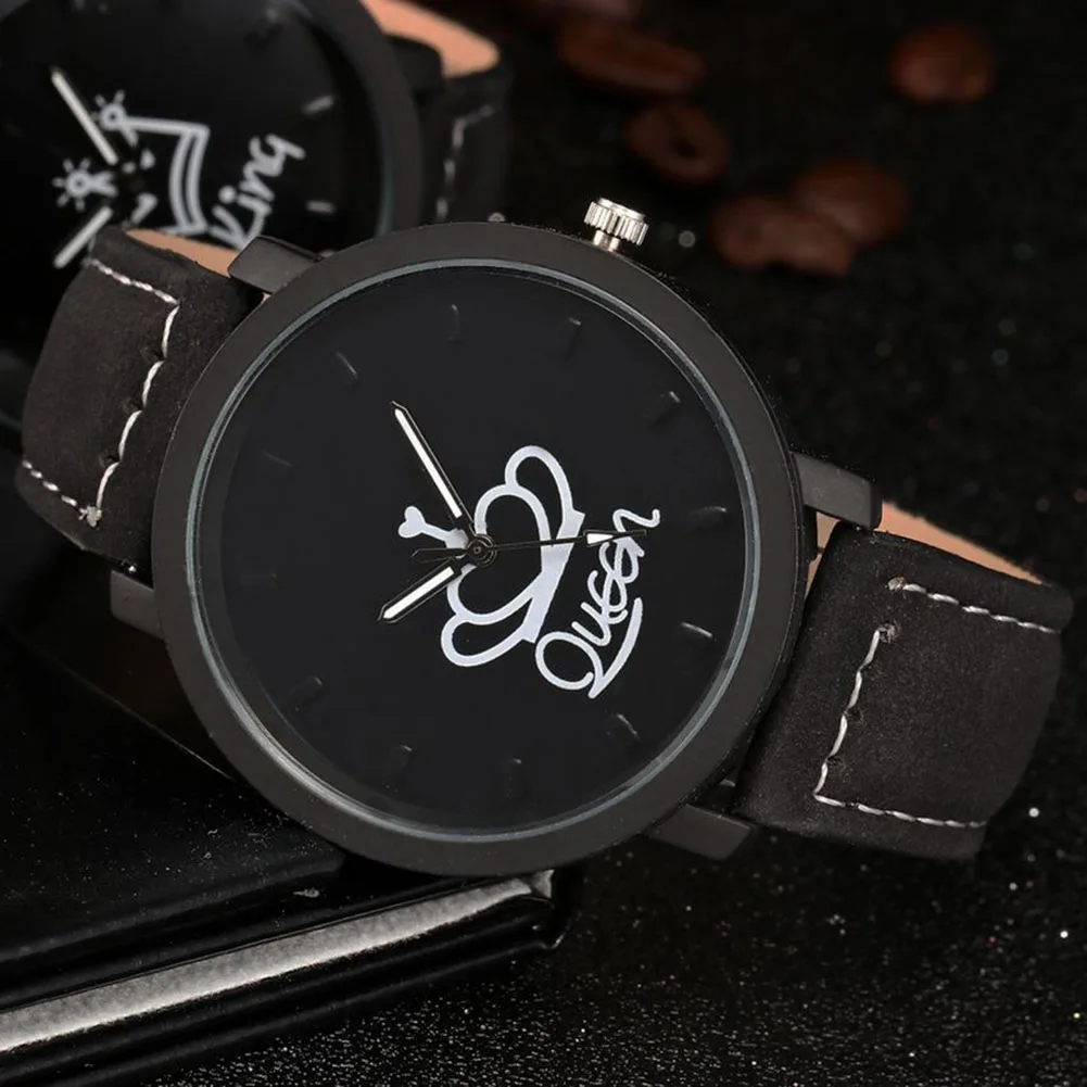 Droppshiping King Queen Leather Watches Women Lovers Quartz Watch Men Brand Luxury Wristwatch Female Male Quartz Lover`s Watches BFJ55 Droppshiping King Queen Leather Watches Women Lovers Quartz Watch Men Brand Luxury Wristwatch Female Male Quartz Lover`s Watches BFJ55