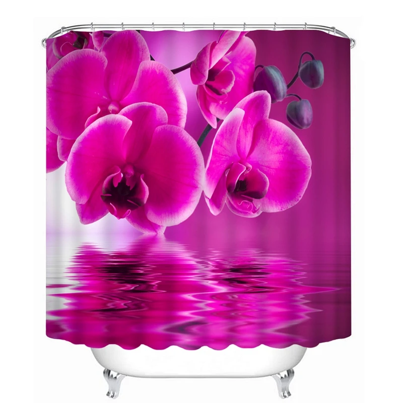 Purple Flower Shower Curtain Image Gallery Purple Flower Design Bathroom Shower Curtains With Hooks Accessories Bath Curtain Hot